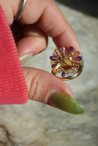 14K CITRINE BURST RING