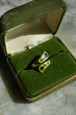 Folklore - Sterling Enamel Bypass Ring Size 6