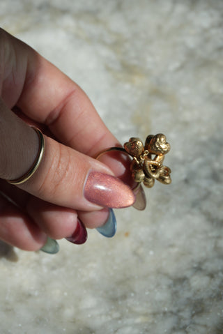 14K HEART CHARM RING