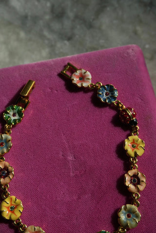 Flower Power - Goldtone Floral Bracelet