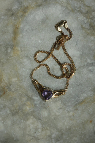 14K AMETHYST HEART NECKLACE