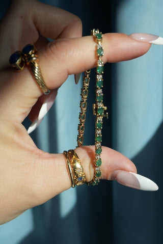 14K EMERALD TENNIS BRACELET