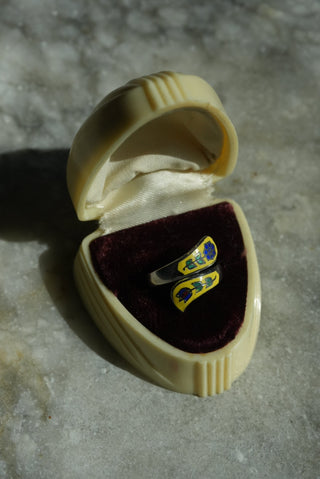 Folklore - Sterling Enamel Bypass Ring Size 6
