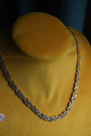 Dual Tone Braid - Mixed Metal Necklace