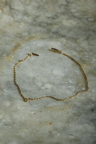 14K ANKLET 9.25 INCH LONG