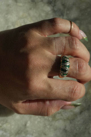 14k Emerald & Diamond Ring
