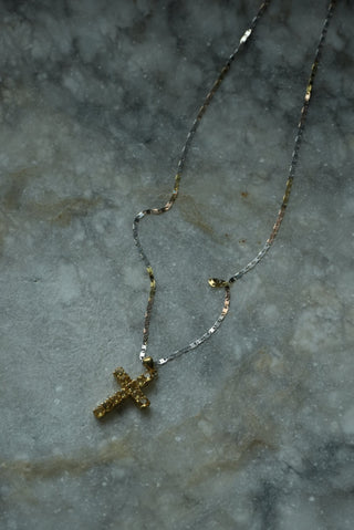 Slice of Heaven - Gold Fill Citrine Cross Necklace