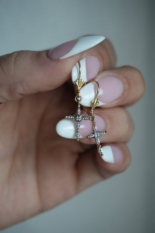 10K CROSS EARRINGS