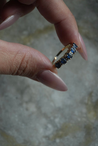 14k Diamond & Sapphire Ring