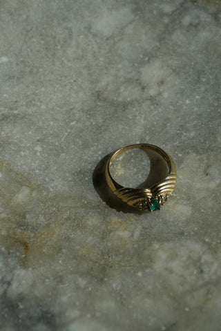 14k Emerald & Diamond Ring