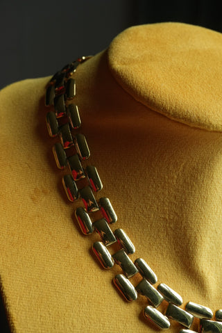Material Lover - Goldtone Leopard Link Necklace