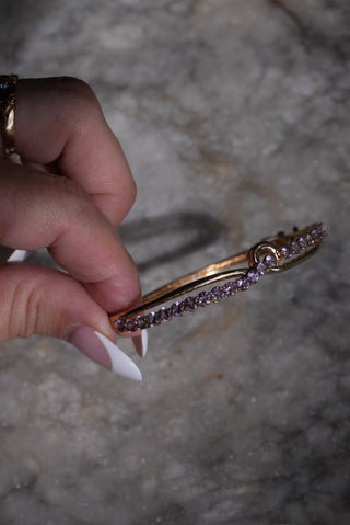 Lavender Ribbon - Vermeil Gemstone Bangle Bracelet
