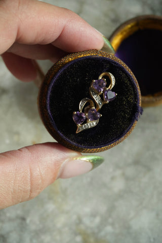 10k Amethyst Heart Earrings