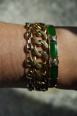 18k Jade & Diamond Bangle Bracelet