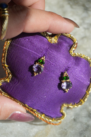 14K CRYSTOPHRASE & TANZANITE EARRINGS