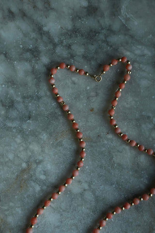 14K CORAL & GOLD NECKLACE
