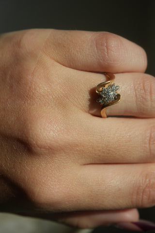 14K DIAMOND CLUSTER RING