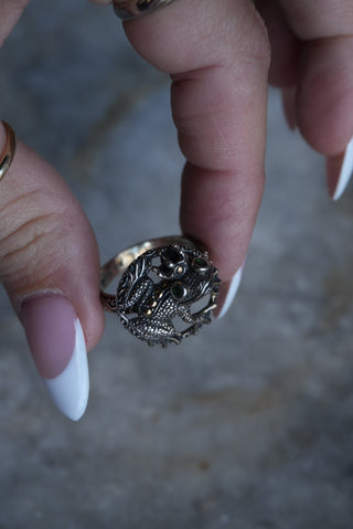 Feeling Froggy - Sterling and Gold Accent Ring Size 9