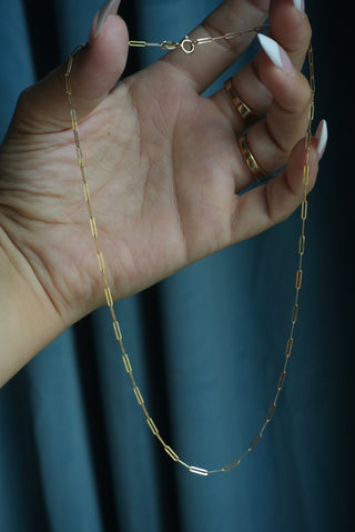 14k MINI PAPERCLIP CHAIN