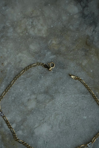 14k Triple Heart Anklet