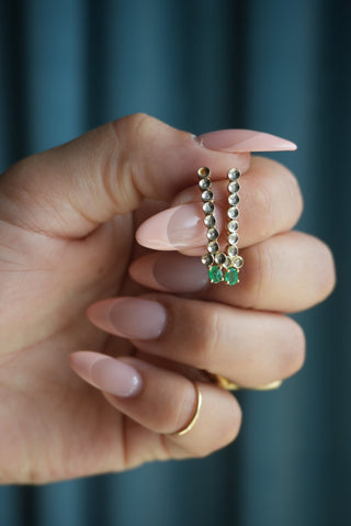 14K EMERALD DROP EARRINGS