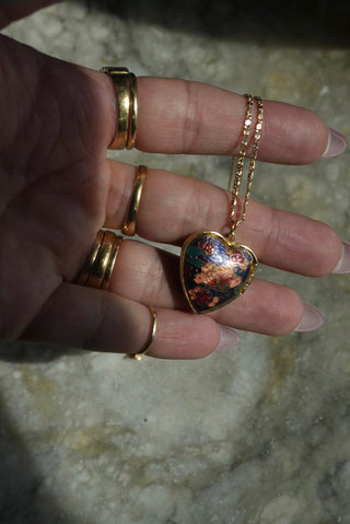 Sweet Tart - Gold Fill Enamel Heart Locket