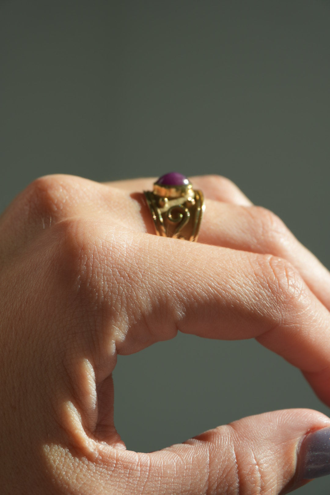 14K GOLD RUBY RING SZ 8.5