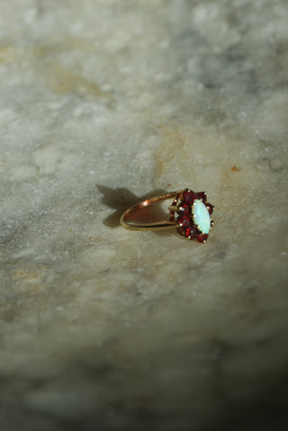 14K RUBY & OPAL RING