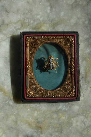 14k Sapphire & Diamond Bumble Bee Pendant