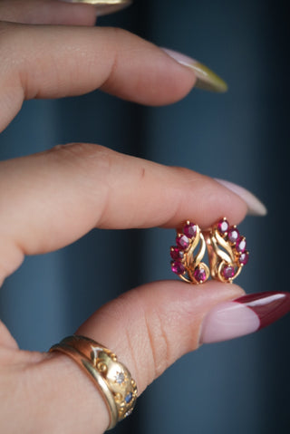 14K RUBY ELIXIR EARRING