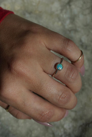 My World - Sterling Opal Stack Band Size 7