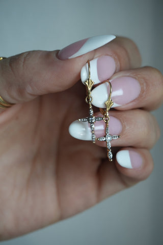10K CROSS EARRINGS