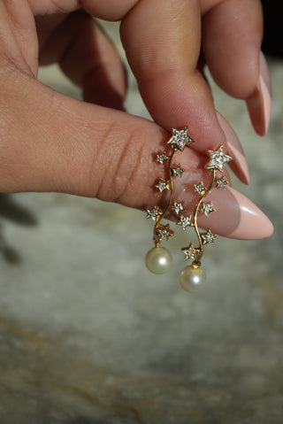 14K STAR DROPPER EARRINGS