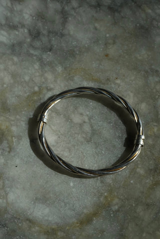 Hand Spun - Sterling Twist Bangle Bracelet