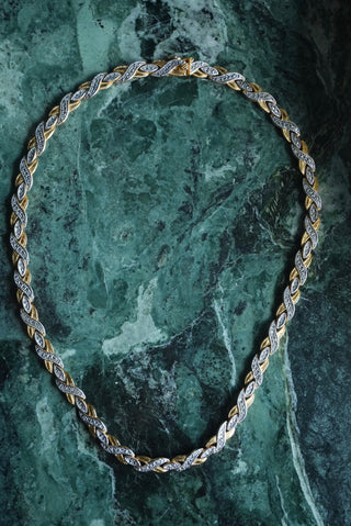 Dual Tone Braid - Mixed Metal Necklace