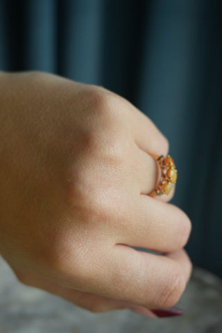 10K OPAL TRIO RING