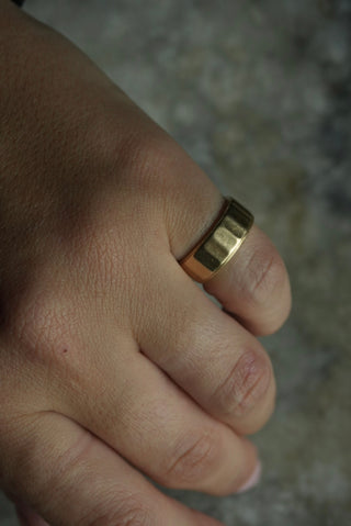 14K SOLID GOLD PANEL RING