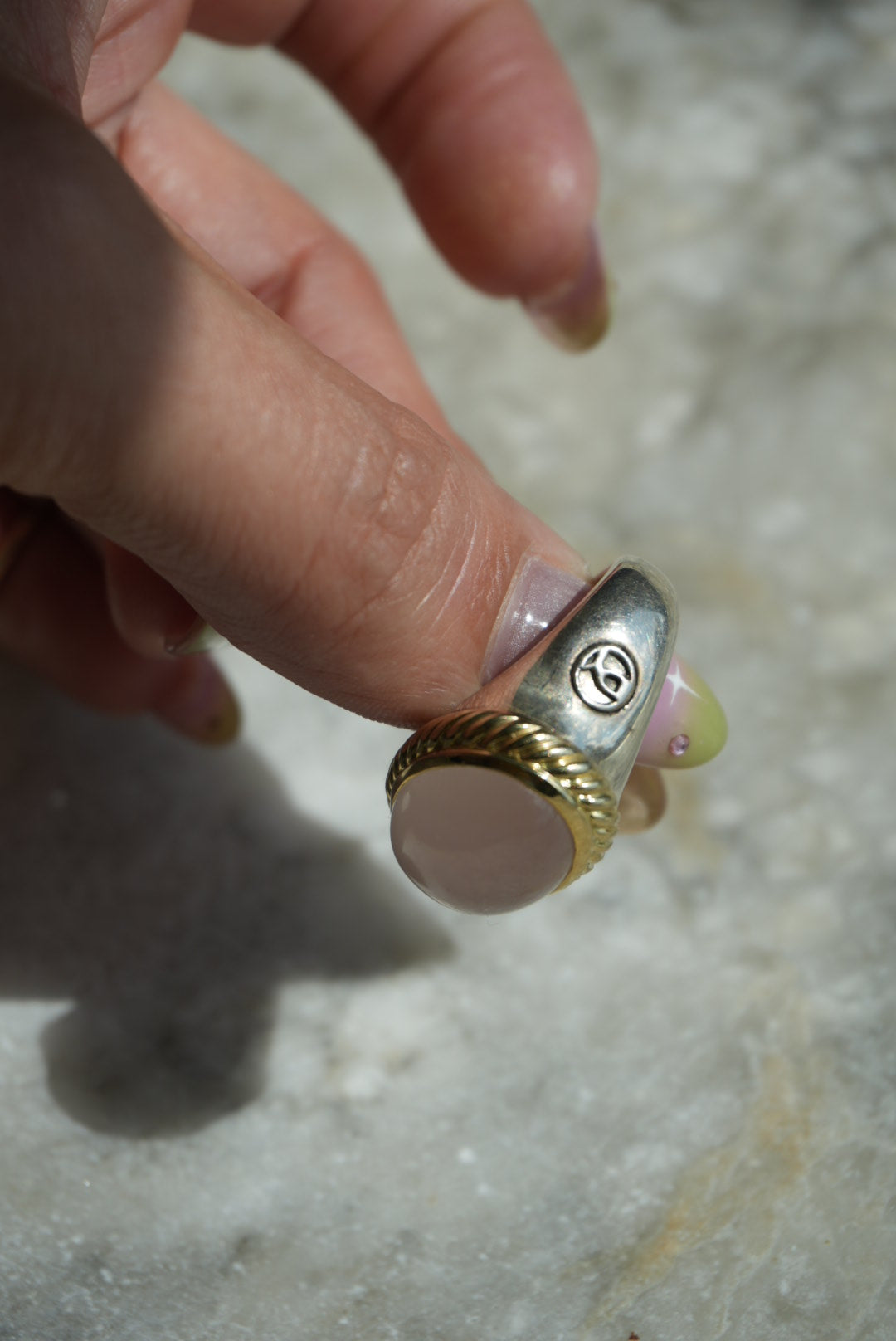 ROSE QUARTZ CABOCHON RING