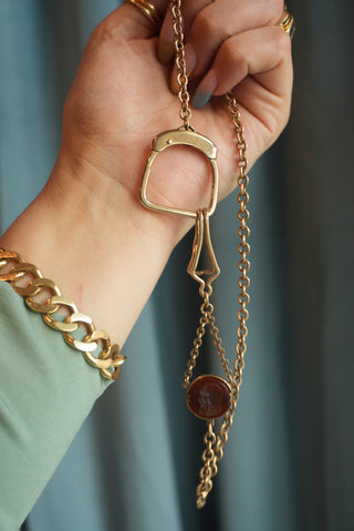 CARNELIAN WATCH CHAIN NECKLACE