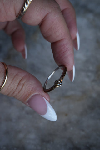 Autumn Hue - Sterling Pave Band Size 9