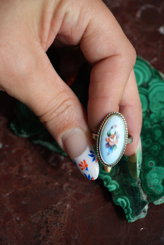 RUSSIAN HAND PAINTED RING SZ 7