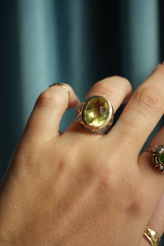 14K YELLOW QUARTZ RING