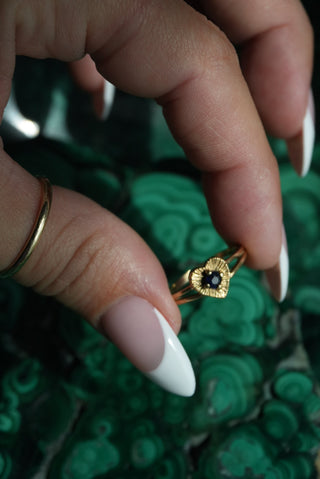 14K SAPPHIRE HEART RING