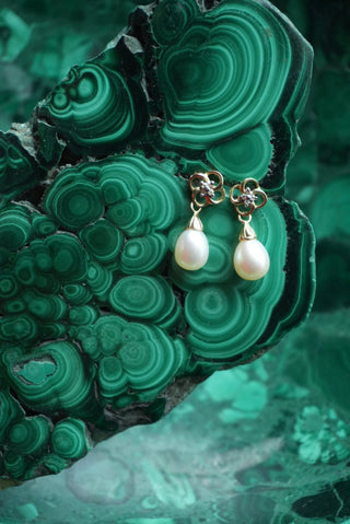 14k Pearl Drop Earrings