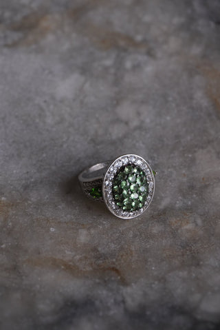 Glam Factor - Sterling Pave Gem Ring Size 8