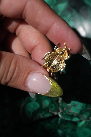 14k Sapphire Beetle Pendant