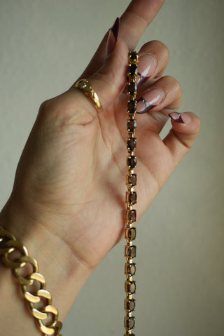 SMOKEY QUARTZ TENNIS BRACELET