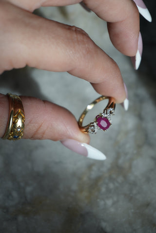 RUBY & DIAMOND RING 14k