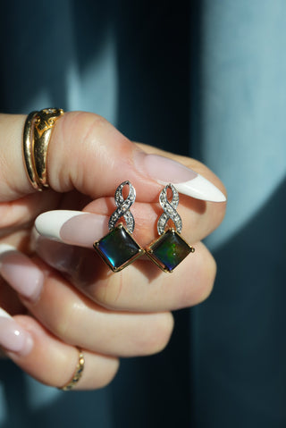 14K AMMOLITE EARRINGS