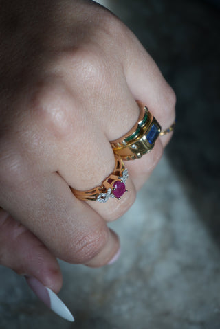 RUBY & DIAMOND RING 14k